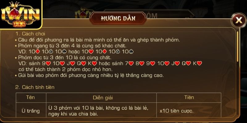 Các quân đều tương ứng với số điểm cụ thể
